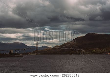 Beautiful View To The Mountains On Lofoten Islands