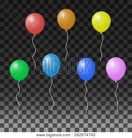 Balloons On A Transparent Background. Vector Illustration For Holiday Ideas. Eps 10.