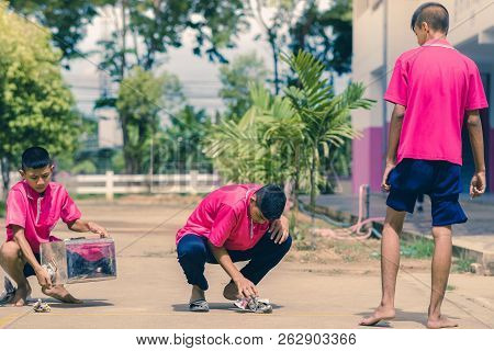 Kanchanaburi Thailand - September 20 :  Unidentified Students He