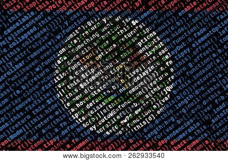 Belize Flag  Is Depicted On The Screen With The Program Code. The Concept Of Modern Technology And S