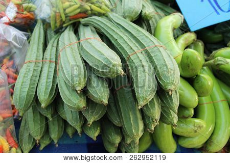 Luffa Acutangula For Cooking At Street Food