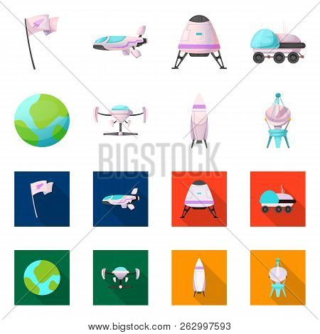 Vector Design Of Mars And Space Icon. Set Of Mars And Planet Stock Symbol For Web.