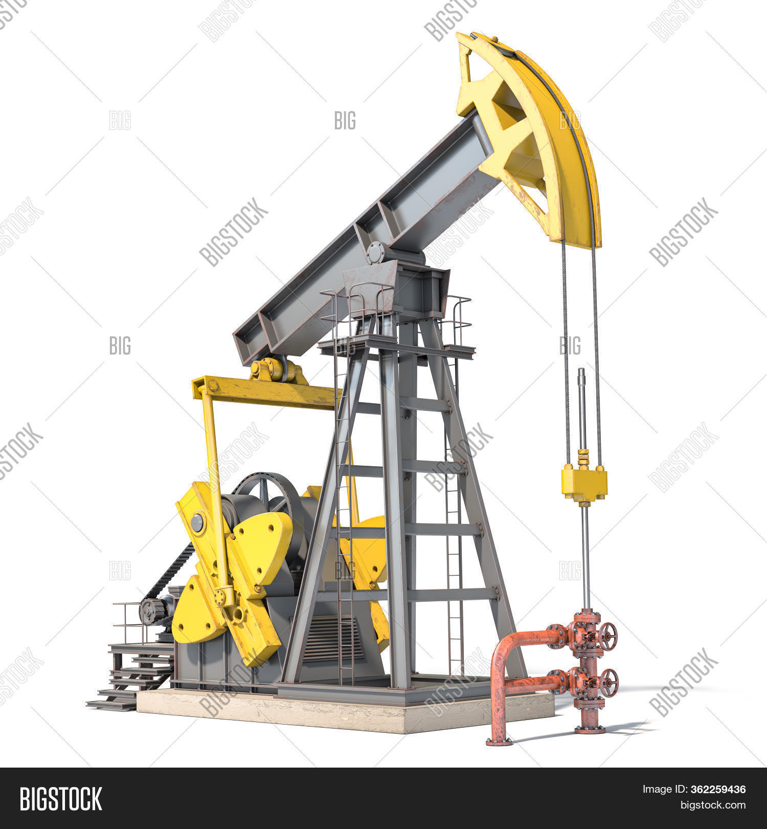 Oil Pump Jack Isolated Image & Photo (Free Trial) Bigstock