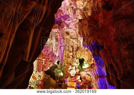 Amazing Colorfull Sung Sot Cave In Ha Long Bay Vietnam