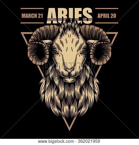 Aries Zodiac Vector Illustration For Your Company Or Brand