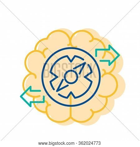 Brain And Gear Logo Icon Finding Solution Concept