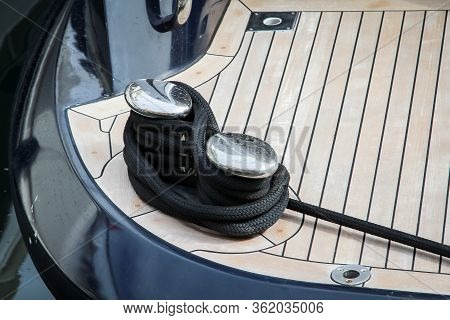 Detail Views From A Sailing Yacht In A Harbour