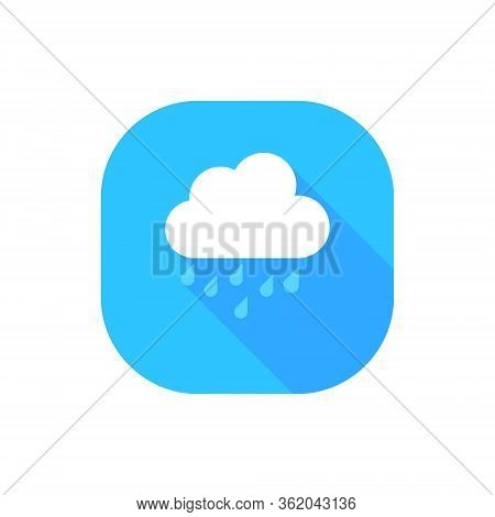 Rain Weather Cloud Vector Flat Design Blue Background