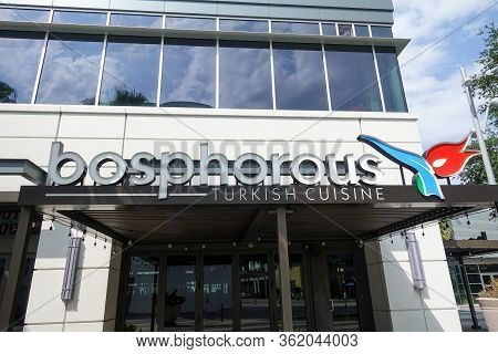 Orlando, Fl/usa-4/11/20: The Exterior Of The Turkish Bosphorous Restaurant In Laureate Park At Lake 