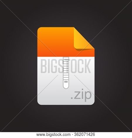 Simple Minimalist Document File Zip Icon. Suitable For Zip App Icon Element For Computer.