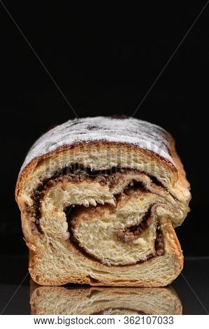 Romanian Easter Bread - Cozonac On Black Background