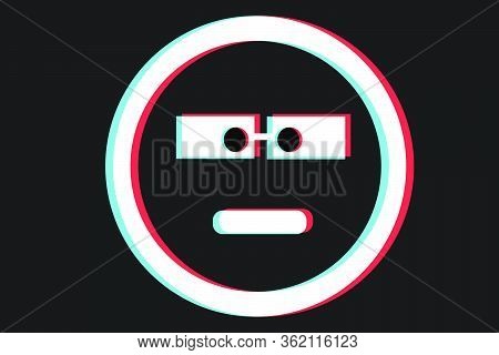 Smile Icon Vector Illustration In Blue Red And White Colors