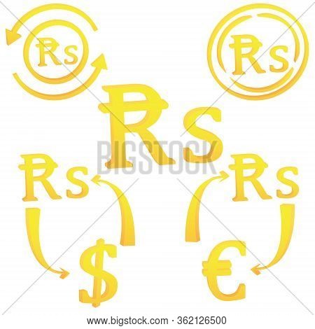 3d Mauritian Rupee Currency Symbol Icon Of Mauritius Vector Illustration On A White Background