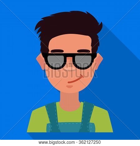 Isolated Object Of Guy And Contempt Icon. Collection Of Guy And Glasses Vector Icon For Stock.