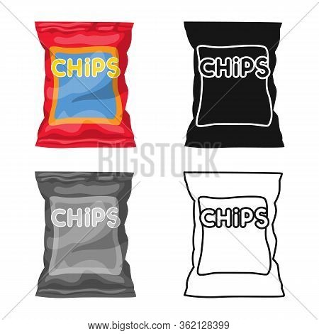 Vector Design Of Chip And Fluted Symbol. Web Element Of Chip And Crunchy Vector Icon For Stock.