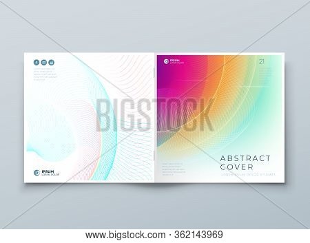 Square Liquid Abstract Cover Background Design. Fluid Dynamic Element For Modern Brochure, Banner, P