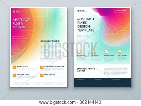 Liquid Abstract Flyer Design. Fluid Dynamic Graphic Element For Modern Brochure, Banner, Poster, Fly