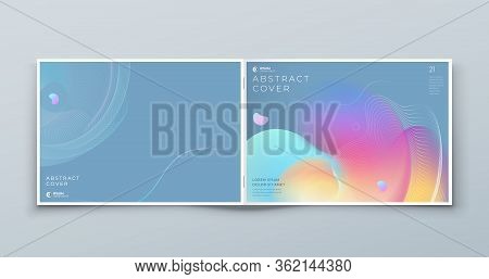 Horizontal Liquid Abstract Cover Background Design. Landscape Fluid Dynamic Element For Modern Broch