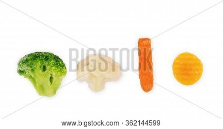 Pile Of Frozen Vegetables Isolated On White