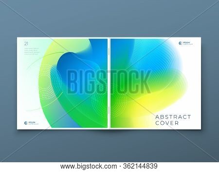 Square Liquid Abstract Cover Background Design. Fluid Dynamic Element For Modern Brochure, Banner, P