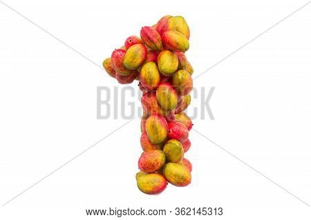 Number 1 From Mangos, 3d Rendering Isolated On White Background