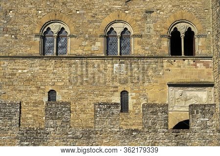 Poppi, Arezzo, Tuscany, Italy, With Its Medieval Castle Known As Castello Dei Conti Guidi