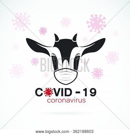 Goats Wearing A Mask To Protect Against The Covid-19 Virus., Breathing Mask On Goat Face Flat Vector