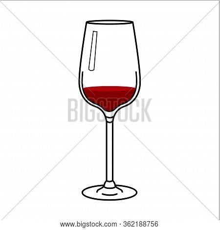 Wine Glass Icon On White Background. Isolated Vector Symbol.