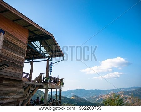 Nan, Thailand, December, 30, 2019: Sakad Dee Home Stay Coffee Shop Famous Favorite Landmark At Pua, 