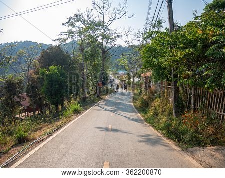 Nan, Thailand, December, 30, 2019: Sakad Road Famous Favorite Landmark At Pua, Nan, Thailand.editori