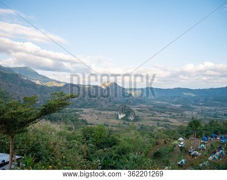 Beautiful Landscape Landmark Famous Mountain View Of Phu Langka National Park,phayao,thailand.holida