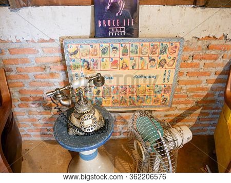 Nan, Thailand, December, 30, 2019: Sakad Dee Home Stay Coffee Shop Famous Favorite Landmark At Pua, 