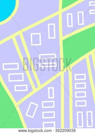 Illustration Of City Map. Search Best Route