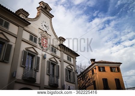 Neive, Italy - March 3, 2019: The Town Hall (comune In Italian Language) Of Neive, Italy, One Of The