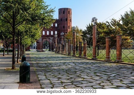 Remains Of The Palatina Gate, Ancient Entrance Of Turin (italy). The Palatina Gate Was Build During 