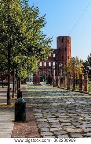 Remains Of The Palatina Gate, Ancient Entrance Of Turin (italy). The Palatina Gate Was Build During 