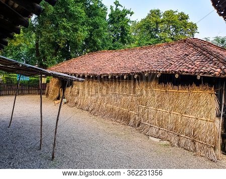 2nd October 2019, Sevagram, India- View Of The Huts And Cottages Of Mahatma Gandhis Ashram At Sevagr