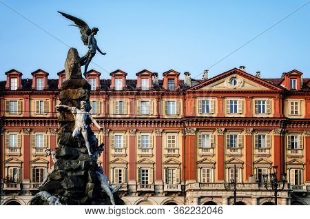 Detail Of Piazza Statuto, One Of The Main Squares Of Turin (piedmont, Italy)