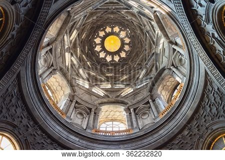 Turin, Italy - March 7, 2019: View Of The Holy Shroud Chapel Inside The Cathedral Of Turin, Restored