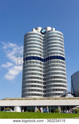 Bmw Headquarters Building. Headoffice In Munich, Germany, March 2020