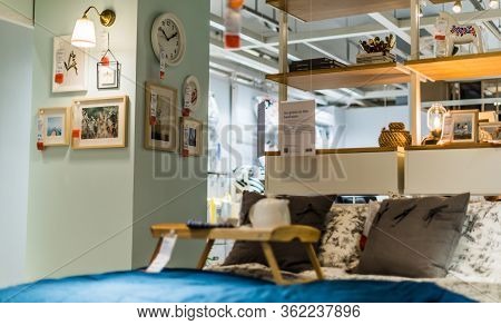 Singapore - Mar 4, 2020: Interior Of Ikea Store, A Brand Of Multinational Group That Designs And Sel