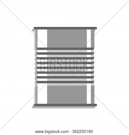 Simple Grey Barel Isolated On White Background. Vector Illustration.