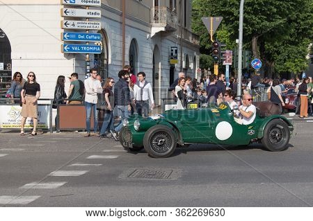 Brescia, Italy - May 19 2018: Hrg Le Mans Lightweight 1946 Is An Old Racing Car In Rally Mille Migli