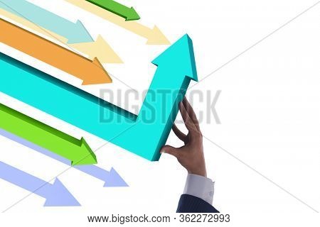 Economic recovery concept with the line charts