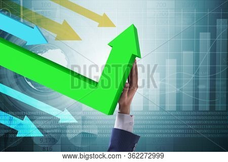 Economic recovery concept with the line charts