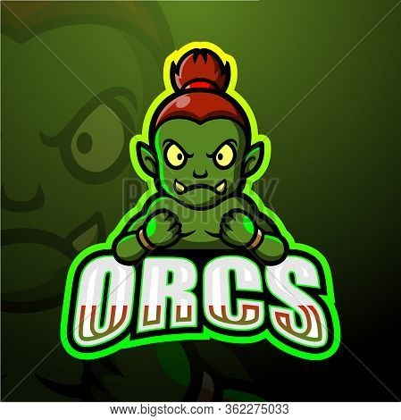 Vector Illustration Of Orc Mascot Esport Logo Design