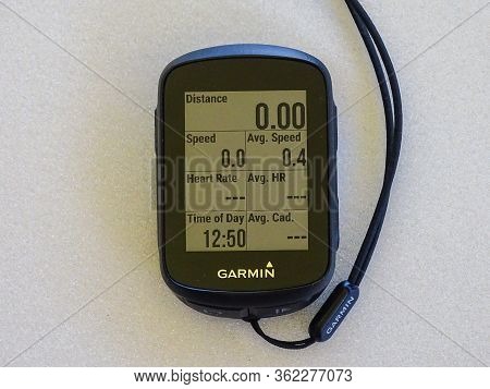 Labuan,malaysia-feb 3,2016:photo Of Garmin Edge 130 Cycling Computer Device. Its Covered With Speed,