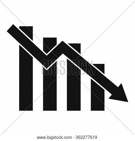 Down Finance Chart Icon. Simple Illustration Of Down Finance Chart Vector Icon For Web Design Isolat