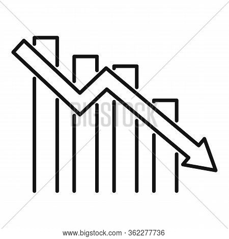 Down Finance Chart Icon. Outline Down Finance Chart Vector Icon For Web Design Isolated On White Bac