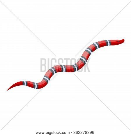 Red Black Snake Icon. Isometric Of Red Black Snake Vector Icon For Web Design Isolated On White Back